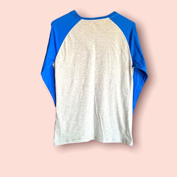 Blue/Gray Swiss alps long sleeve baseball shirt sized M - Picture 2 of 2